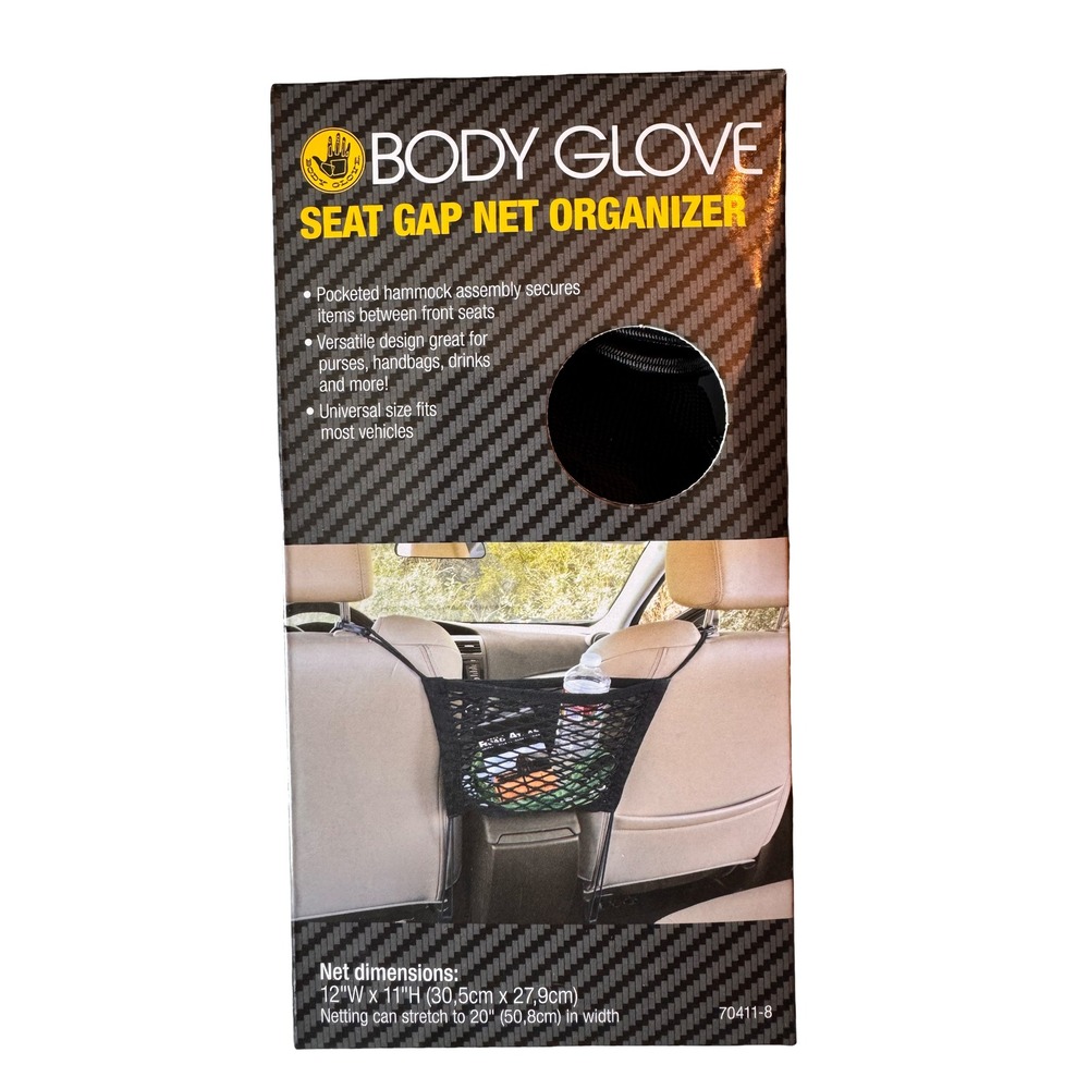 Body Glove Seat Gap Net Organizer Black Nylon Universal Car Storage 70411-8 NEW
